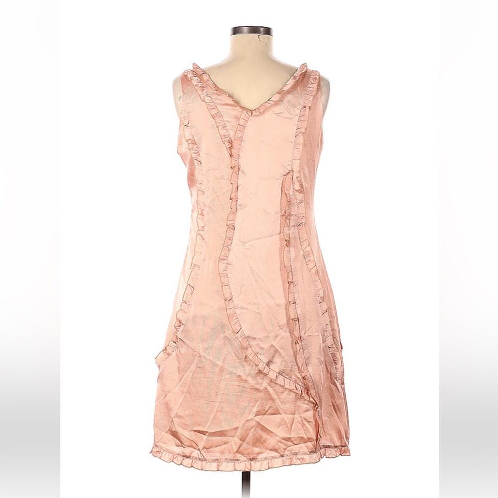 T. Bleu silky‎ pink ruffle dress, size med